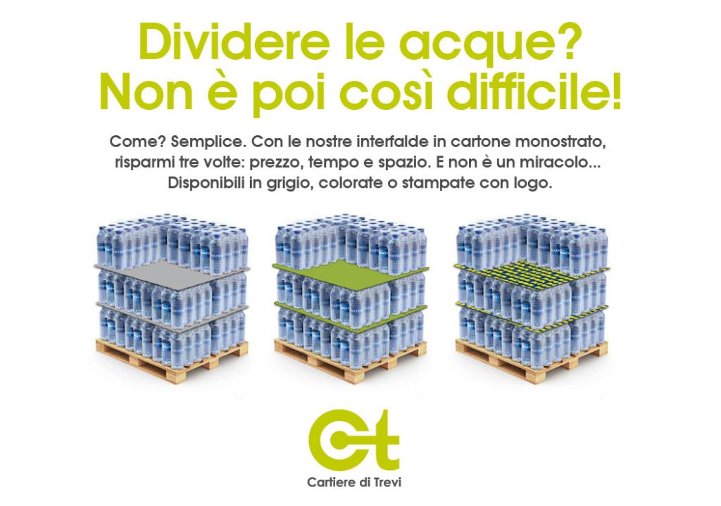 food and beverage interfalde di cartone per acque minerali